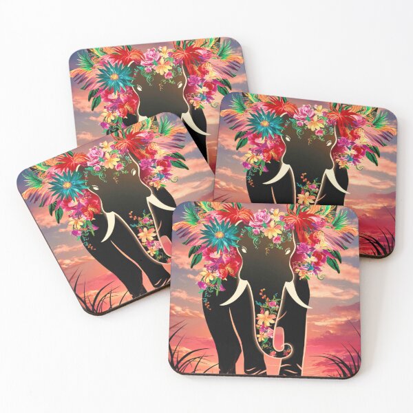 Item preview, Elephant Silhouette. Floral elephant, Fantasy Elephant, colorful elephant designed and sold by ElephantVibes.