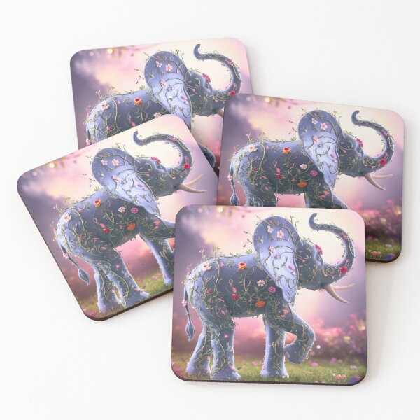Item preview, Elephant Silhouette. Floral elephant, Fantasy Elephant, colorful elephant designed and sold by ElephantVibes.