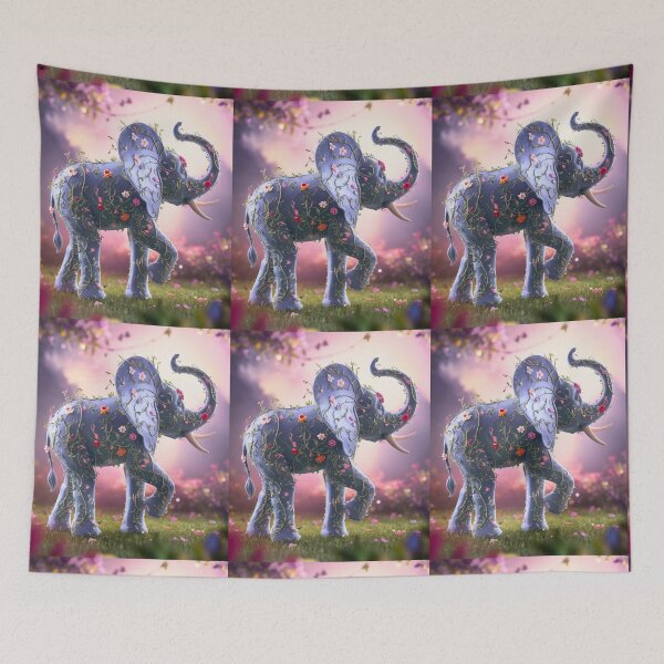 Item preview, Elephant Silhouette. Floral elephant, Fantasy Elephant, colorful elephant designed and sold by ElephantVibes.