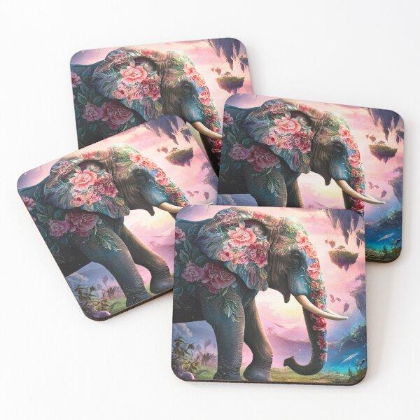 Artikelvorschau, Elefantensilhouette. Blumenelefant, Fantasieelefant, bunter Elefant entworfen und verkauft von ElephantVibes.