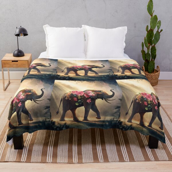 Artikelvorschau, Elefantensilhouette. Blumenelefant, Fantasieelefant, bunter Elefant entworfen und verkauft von ElephantVibes.