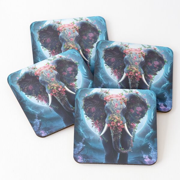 Item preview, Elephant Silhouette. Floral elephant, Fantasy Elephant, colorful elephant designed and sold by ElephantVibes.