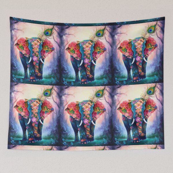 Item preview, Elephant Silhouette. Floral elephant, Fantasy Elephant, colorful elephant designed and sold by ElephantVibes.
