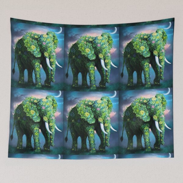 Item preview, Elephant Silhouette. Floral elephant, Fantasy Elephant, colorful elephant designed and sold by ElephantVibes.