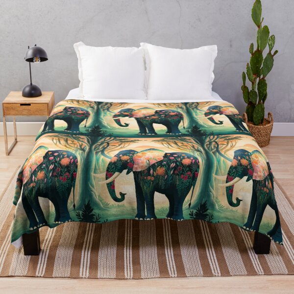 Artikelvorschau, Elefantensilhouette. Blumenelefant, Fantasieelefant, bunter Elefant entworfen und verkauft von ElephantVibes.