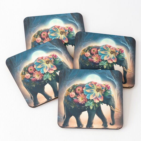 Item preview, Elephant Silhouette. Floral elephant, Fantasy Elephant, colorful elephant designed and sold by ElephantVibes.