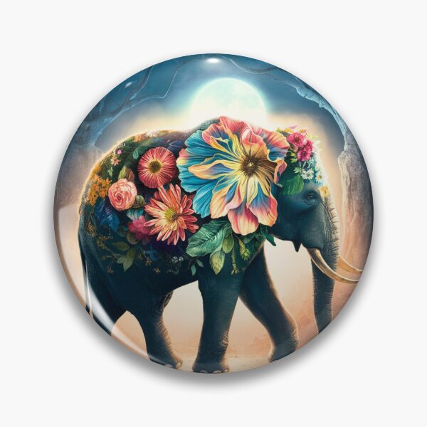 Item preview, Elephant Silhouette. Floral elephant, Fantasy Elephant, colorful elephant designed and sold by ElephantVibes.
