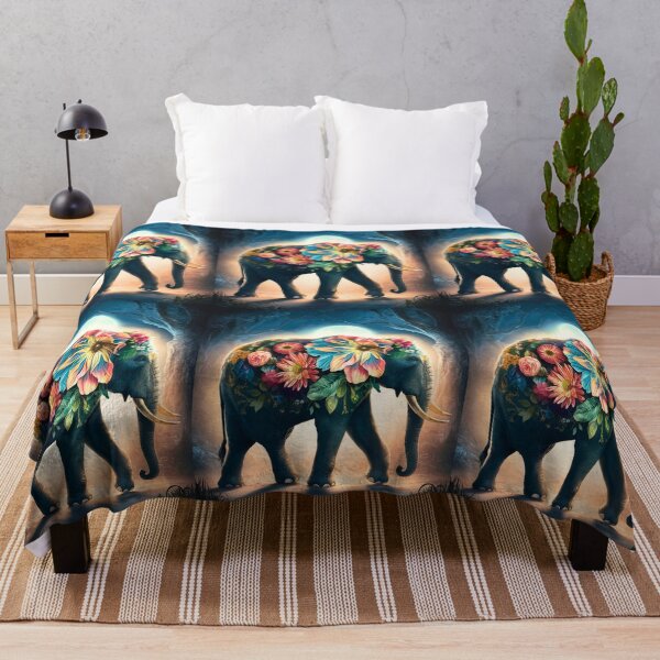Item preview, Elephant Silhouette. Floral elephant, Fantasy Elephant, colorful elephant designed and sold by ElephantVibes.