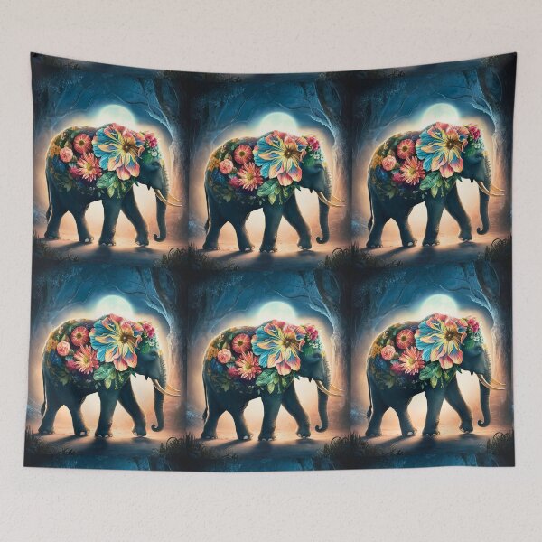 Item preview, Elephant Silhouette. Floral elephant, Fantasy Elephant, colorful elephant designed and sold by ElephantVibes.