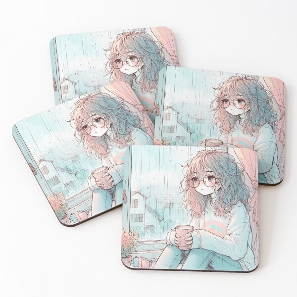 Item preview, Girl drinking coffee designed and sold by delff-art.