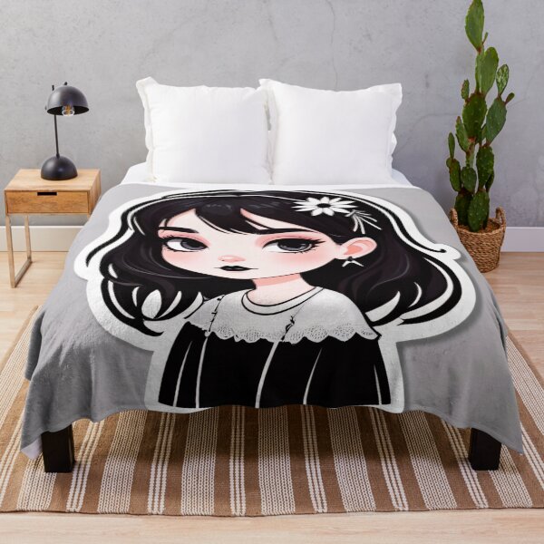 Item preview, Cute Summer Goth Girl With a Flower designed and sold by MadnessEnvelope.