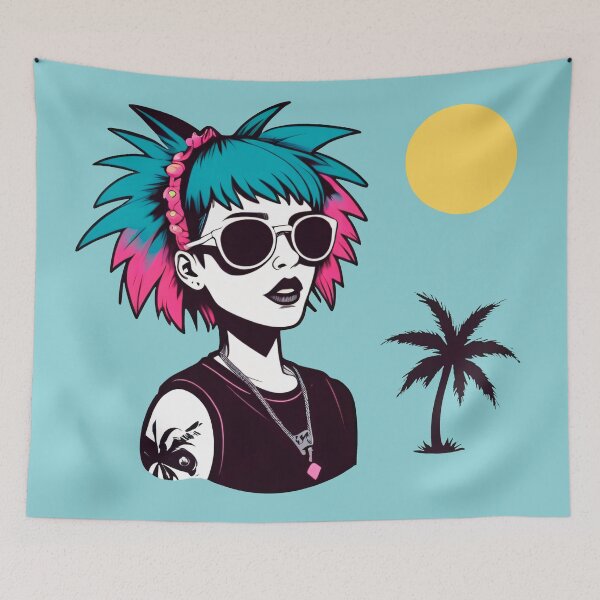 Item preview, Punk Girl Summer Beach Vacation designed and sold by MadnessEnvelope.