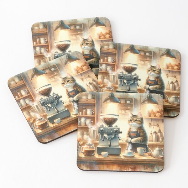 Item preview, Cat barista designed and sold by NTKSHOP11.