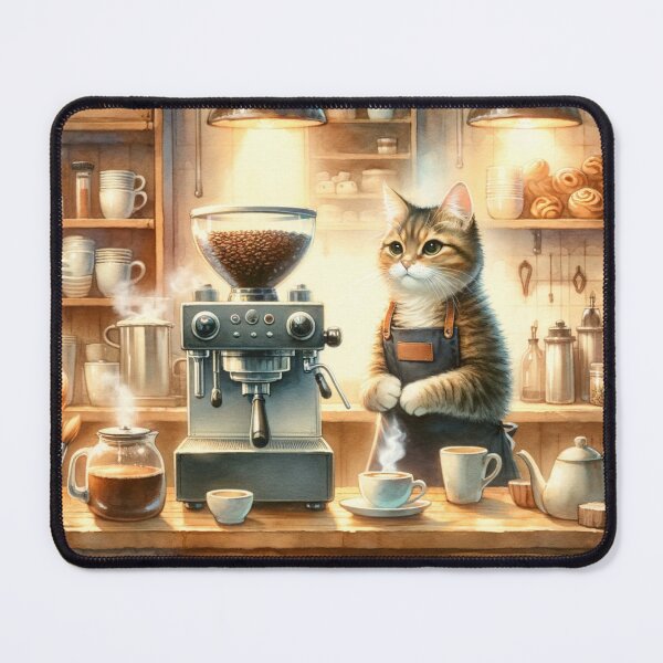 Item preview, Cat barista designed and sold by NTKSHOP11.