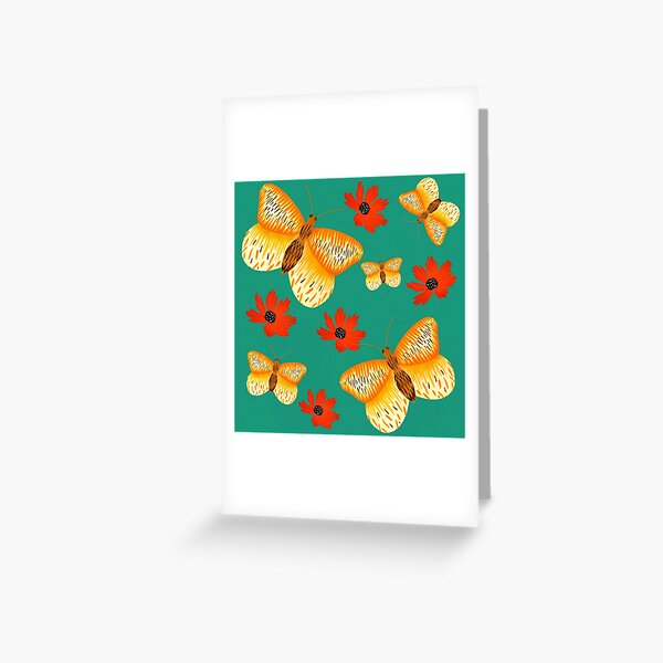 Item preview, Yellow Butterflies and Red Flowers designed and sold by BeUniqueByRomy.
