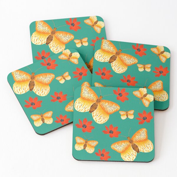 Item preview, Yellow Butterflies and Red Flowers designed and sold by BeUniqueByRomy.