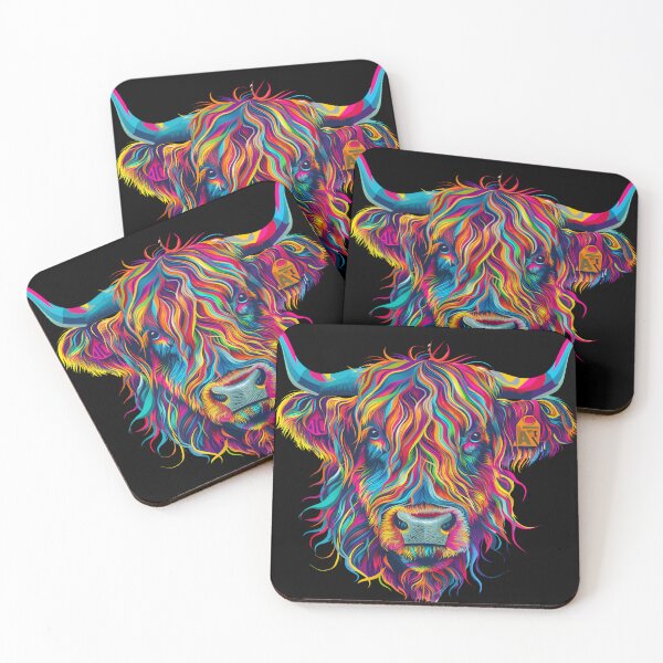 Item preview, Psychedelic Highland Cow designed and sold by SmallOwlDesign.