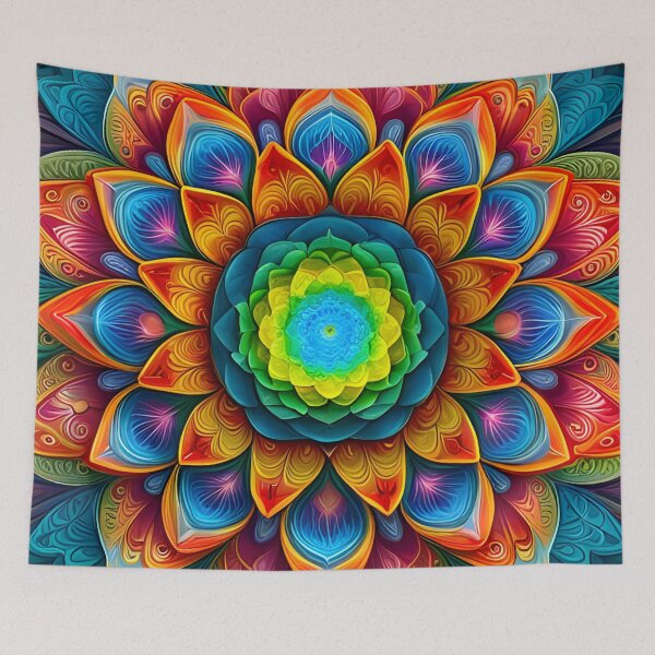 Item preview, Multicolor Mandala with Radiant Center designed and sold by MandalasShops.