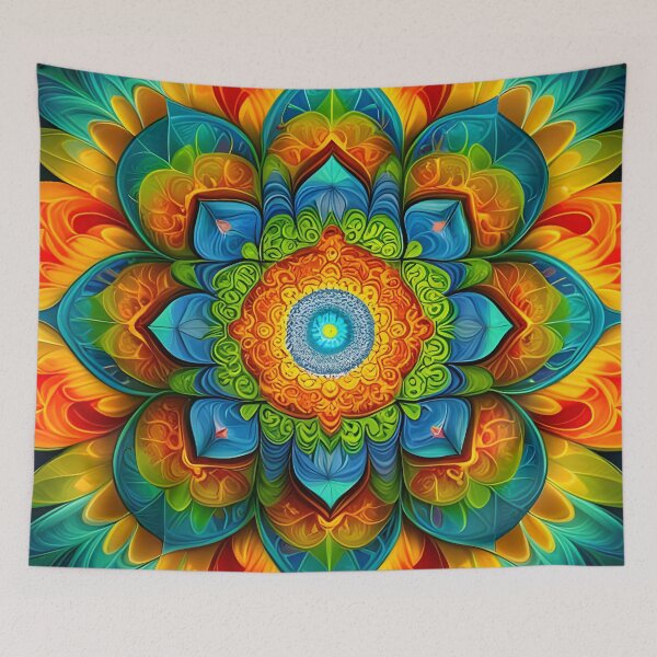 Item preview, Multicolor Radiant Energy Mandala designed and sold by MandalasShops.