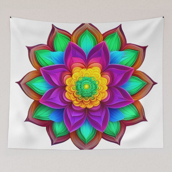 Item preview, Floral Mandala of Vibrant Colors designed and sold by MandalasShops.