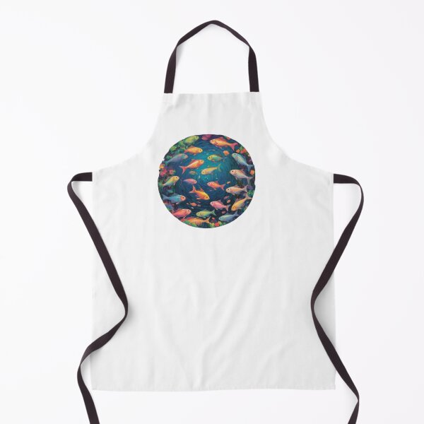 Item preview, School of Vibrant Colorful Fish in circle design in watercolor paint designed and sold by EmeraldCauldren.