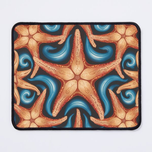 Item preview, Orange Starfish on Blue Swirls designed and sold by FocusedArt.