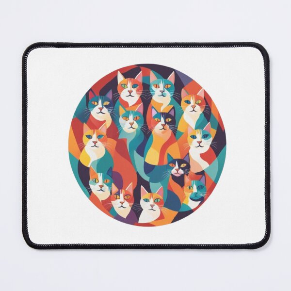 Item preview, Colorful Geometric Cats Design in water color paint designed and sold by EmeraldCauldren.