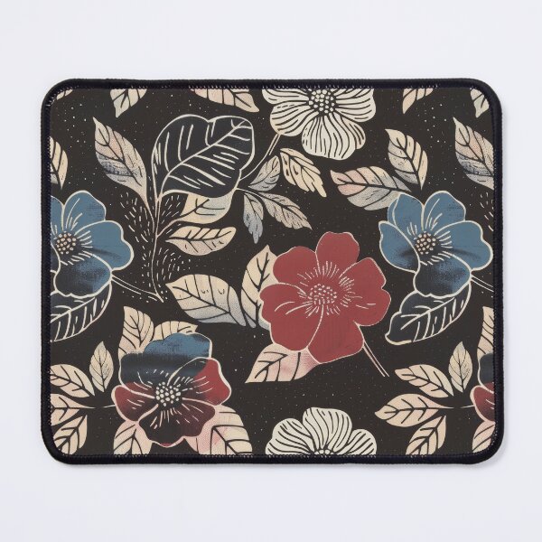 Item preview, Linoprint Pansies on Dark Gray designed and sold by Monochrome-Dog.