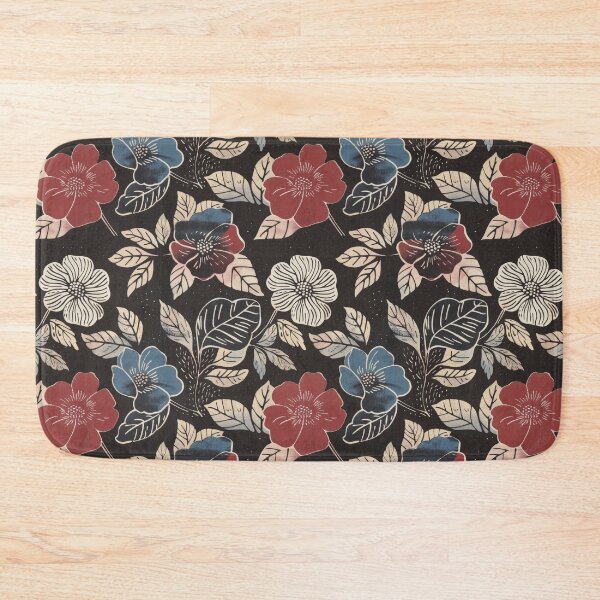 Item preview, Linoprint Pansies on Dark Gray designed and sold by Monochrome-Dog.