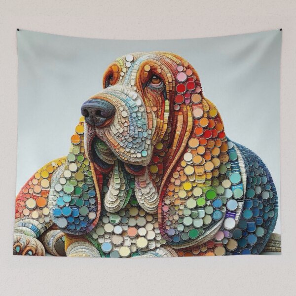 Item preview, Basset Hound Mosaic-Like Effect designed and sold by Wags & Tails.