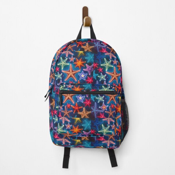 Item preview, Cute Multi Coloured Starfish on a blue background. designed and sold by FocusedArt.