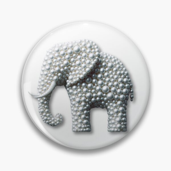 Item preview, Elegant Pearl Elephant - Unique Luxury Animal Design on Redbubble designed and sold by MiszungART.