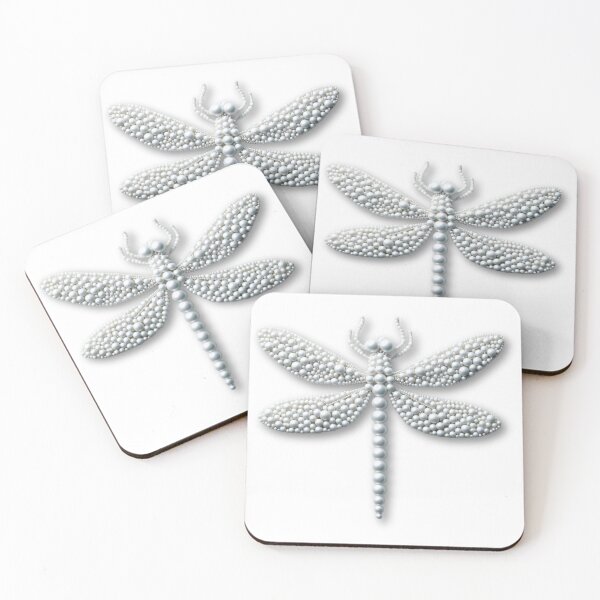 Item preview, Pearl Dragonfly Artwork - Unique Beaded Insect Design on Redbubble” designed and sold by MiszungART.