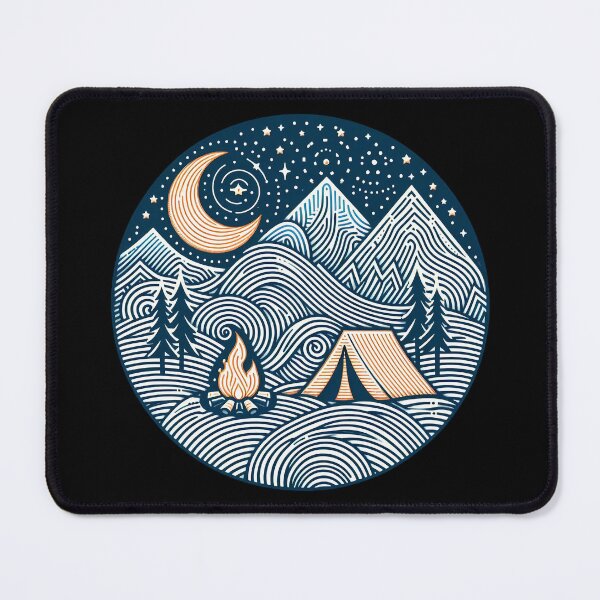 Item preview, Crescent Moon Camping With Campfire in the Wild designed and sold by SportsT-Shirts.