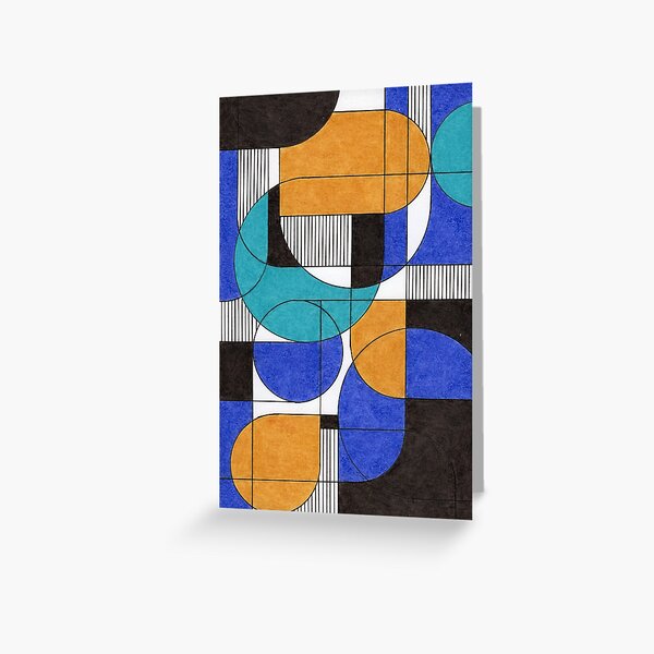 Item preview, Colorful Geometric Abstract Art with Blue, Teal, and Orange Circles designed and sold by TheJoeyStudio.