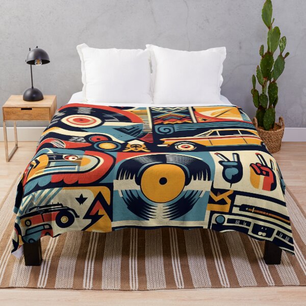 Item preview, Eclectic retro fusion - celebrate the best of the 60s-80s in one vibrant piece! designed and sold by PandaTShirtShop.
