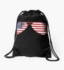 American Flag Sunglasses Drawstring Bag
