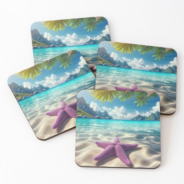 Item preview, Purple Starfish on Tropical Beach designed and sold by SeaStarAlex.