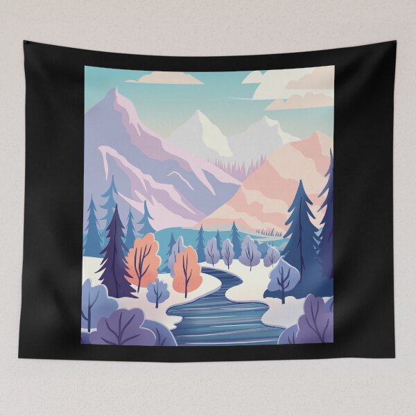 Item preview, Winter Peaks Digital Art Drawing designed and sold by StingReyDesigns.