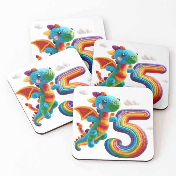 Item preview, Colorful children's dragon for 5 years birthday designed and sold by OtterDesigns.