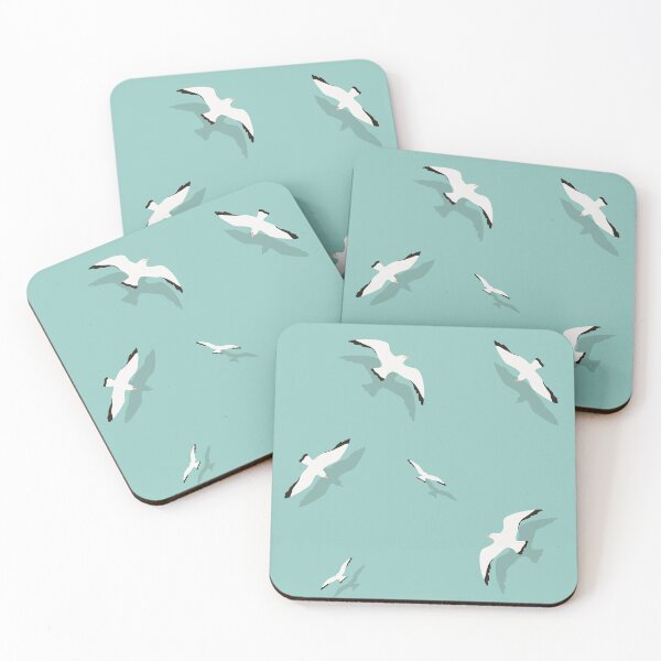 Item preview, Summer white seagulls artwork, mid century modern art designed and sold by GorXena.