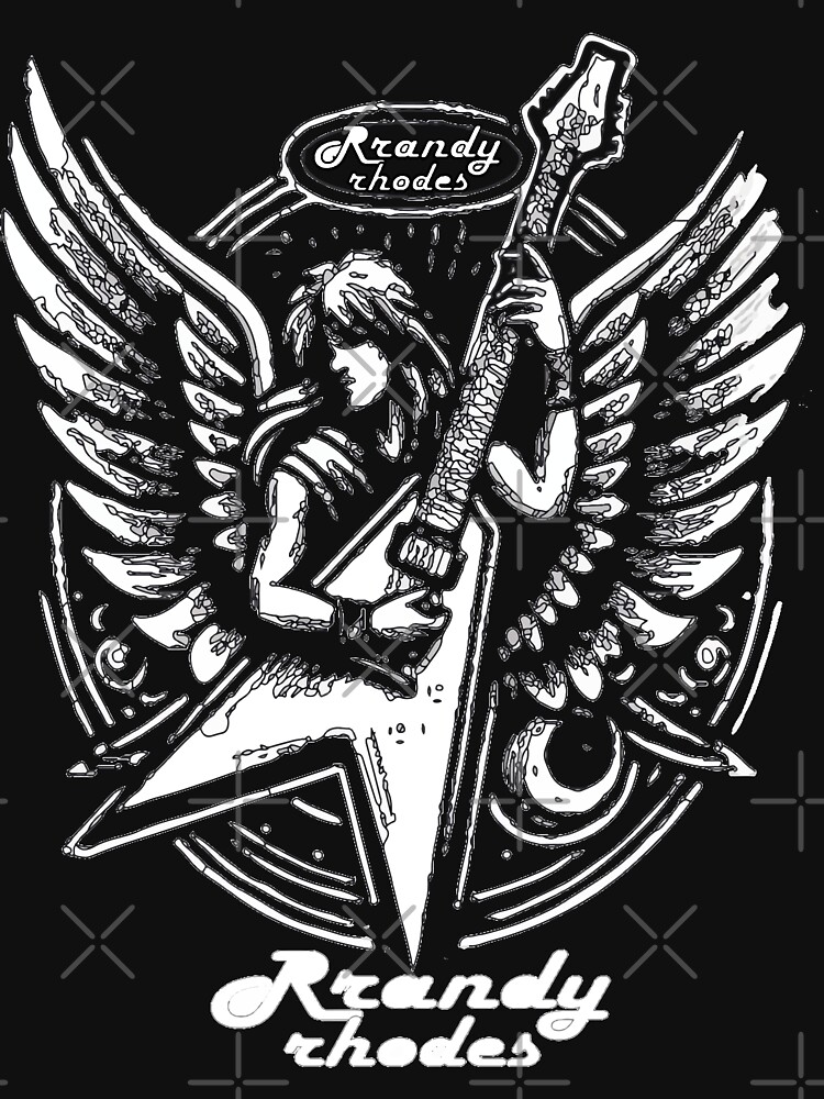Thumbnail 7 of 7, Essential T-Shirt, Randy and Oz White Guitar Stencil designed and sold by Topics360.
