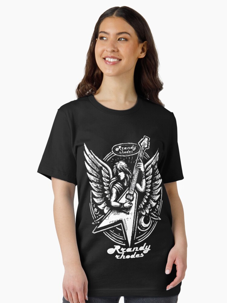 Thumbnail 2 of 7, Essential T-Shirt, Randy and Oz White Guitar Stencil designed and sold by Topics360.