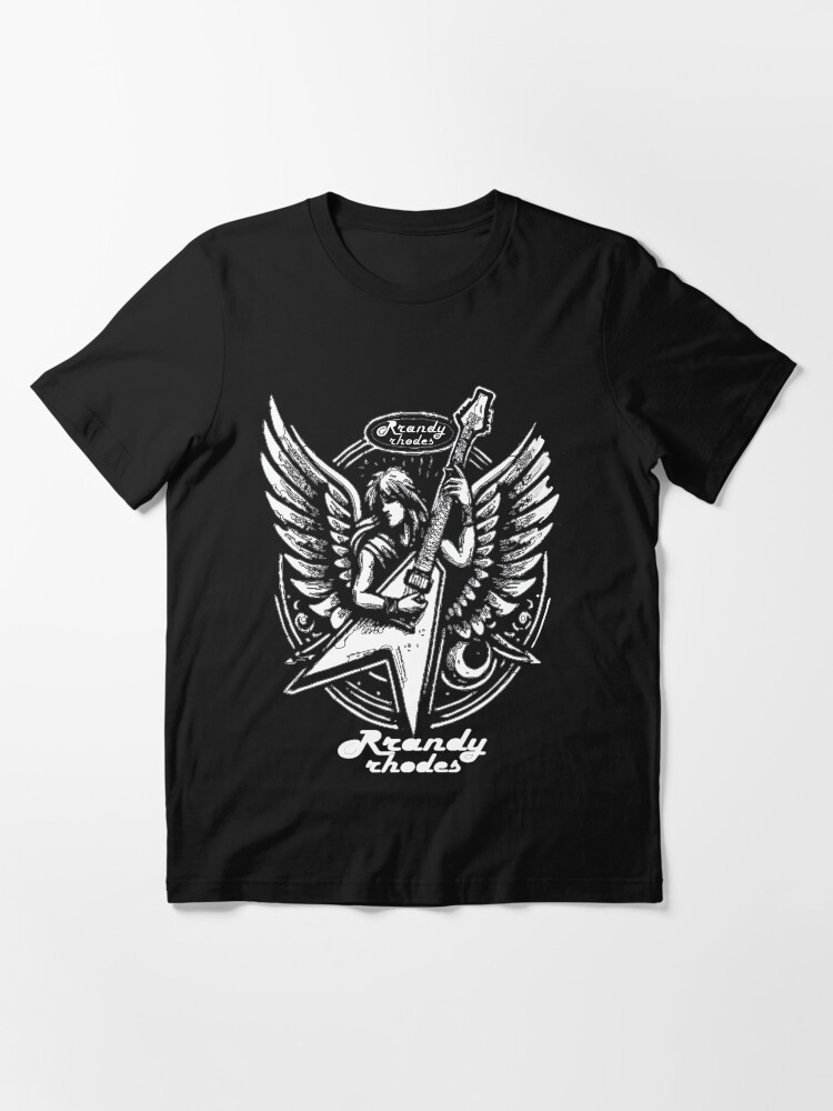 Thumbnail 3 of 7, Essential T-Shirt, Randy and Oz White Guitar Stencil designed and sold by Topics360.