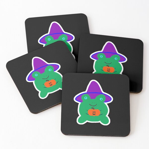 Item preview, Halloween Frog with Jack-o-Lantern and witch's hat  designed and sold by DanielleGensler.