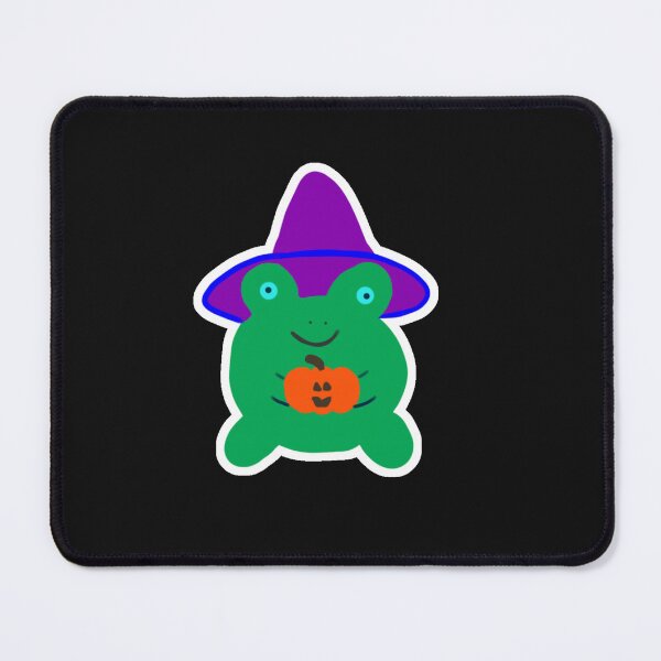 Item preview, Halloween Frog with Jack-o-Lantern and witch's hat designed and sold by DanielleGensler.