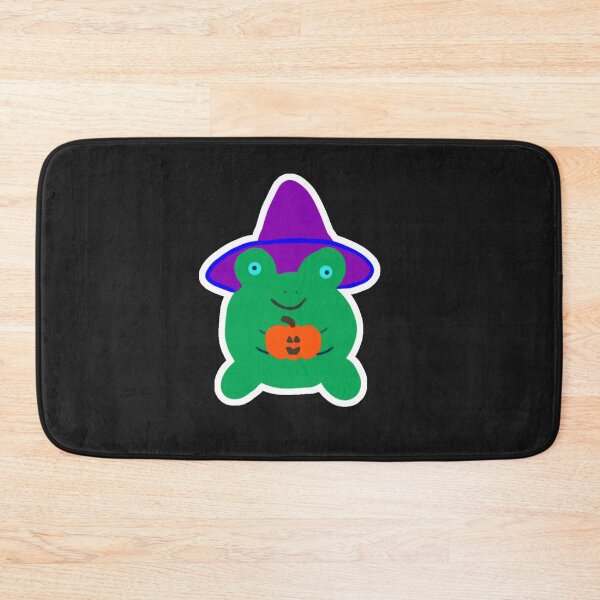 Item preview, Halloween Frog with Jack-o-Lantern and witch's hat  designed and sold by DanielleGensler.