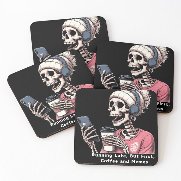 Item preview, Running late, but first coffee and memes designed and sold by KolbaVison.