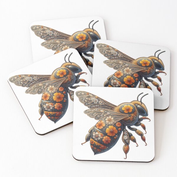 Item preview, Steampunk Floral Bee Art - Unique Nature-Inspired Merchandise designed and sold by MiszungART.