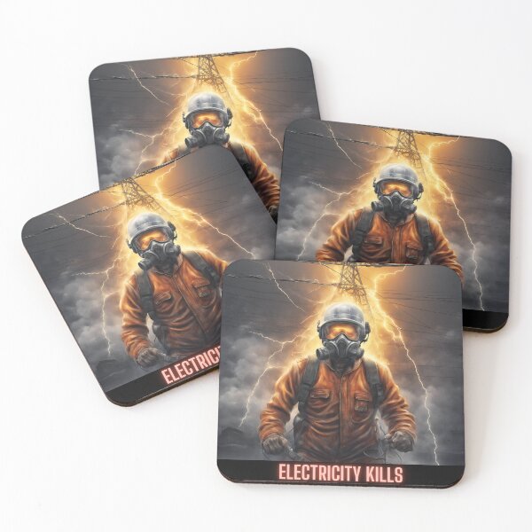 Item preview, Warning: Electricity Kills Realistic Fire Fighter designed and sold by SavvyPress.